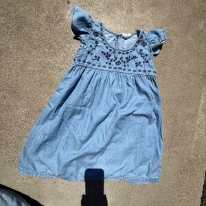 Gap Kids Chambray Embroidered Dress (Size M, 8)